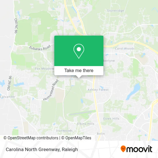 Carolina North Greenway map