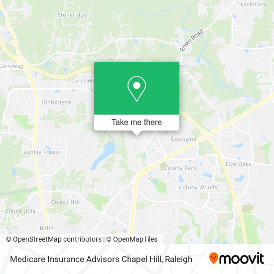 Mapa de Medicare Insurance Advisors Chapel Hill