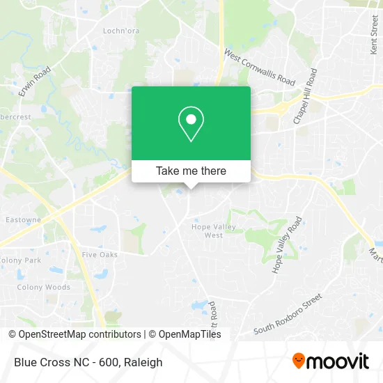 Blue Cross NC - 600 map
