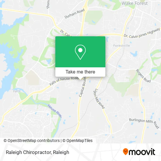 Raleigh Chiropractor map