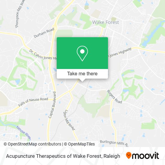 Acupuncture Therapeutics of Wake Forest map