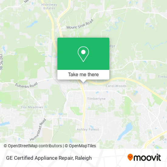 GE Certified Appliance Repair map