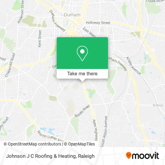 Johnson J C Roofing & Heating map