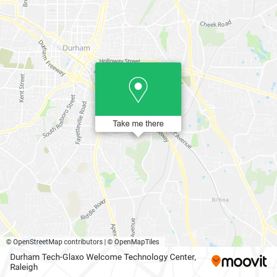 Mapa de Durham Tech-Glaxo Welcome Technology Center