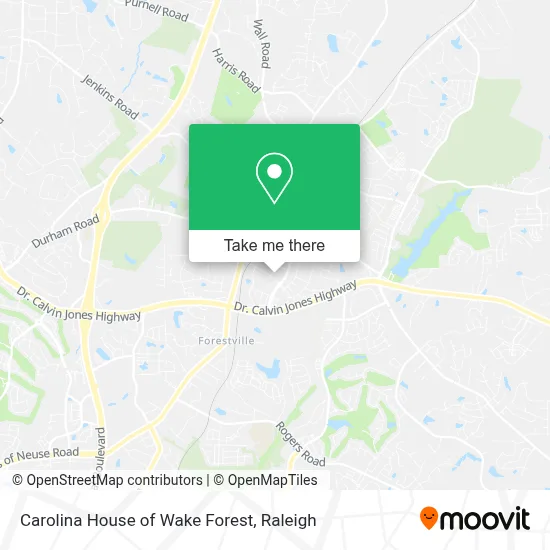 Carolina House of Wake Forest map