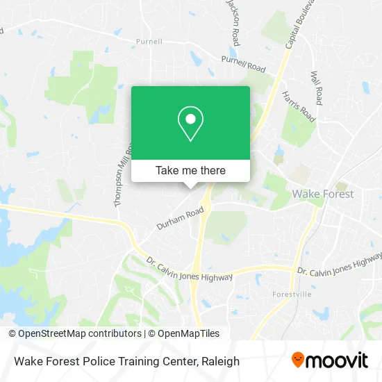 Wake Forest Police Training Center map