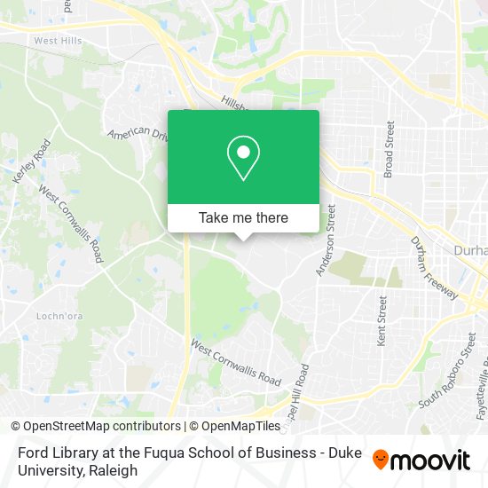 Mapa de Ford Library at the Fuqua School of Business - Duke University