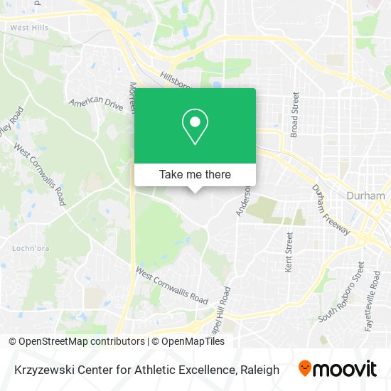 Mapa de Krzyzewski Center for Athletic Excellence