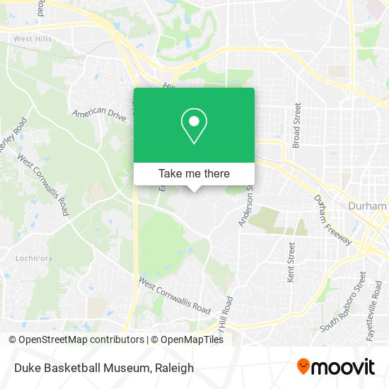 Mapa de Duke Basketball Museum