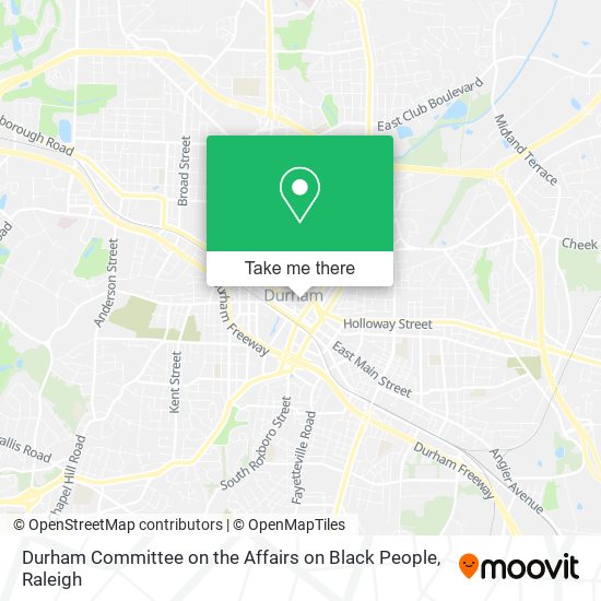 Mapa de Durham Committee on the Affairs on Black People