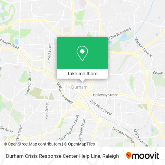Durham Crisis Response Center-Help Line map