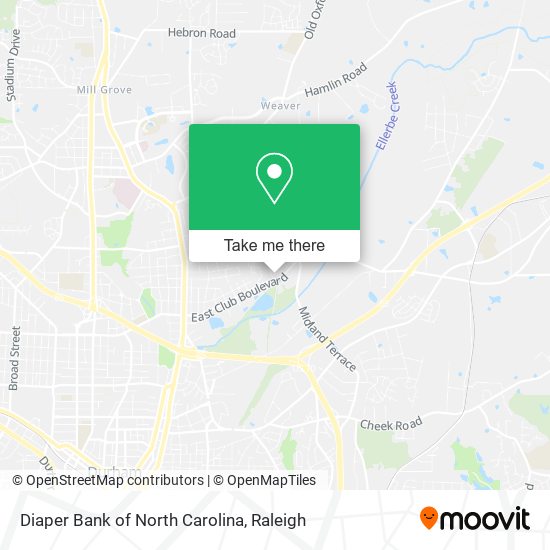 Diaper Bank of North Carolina map