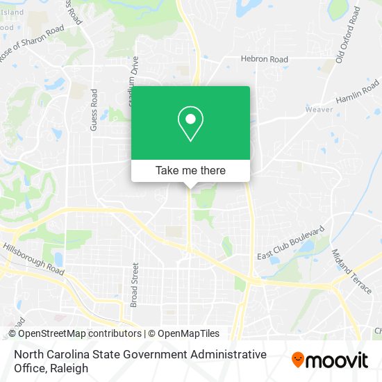 Mapa de North Carolina State Government Administrative Office