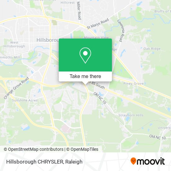 Hillsborough CHRYSLER map