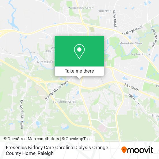 Mapa de Fresenius Kidney Care Carolina Dialysis Orange County Home