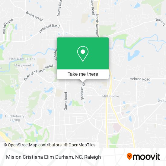 Mapa de Mision Cristiana Elim Durham, NC