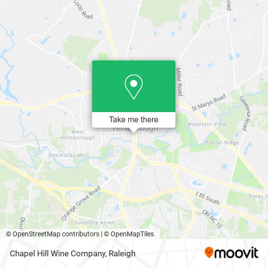 Chapel Hill Wine Company map