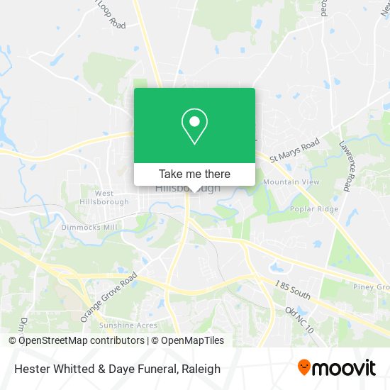 Hester Whitted & Daye Funeral map