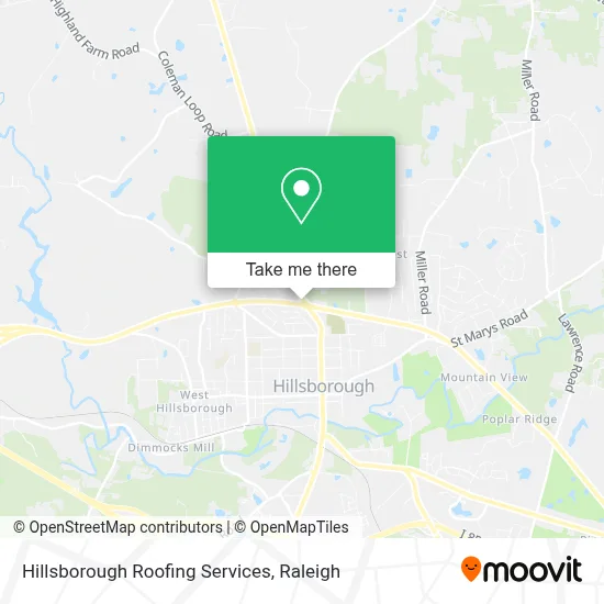 Hillsborough Roofing Services map