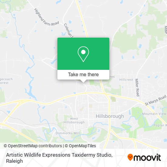 Mapa de Artistic Wildlife Expressions Taxidermy Studio