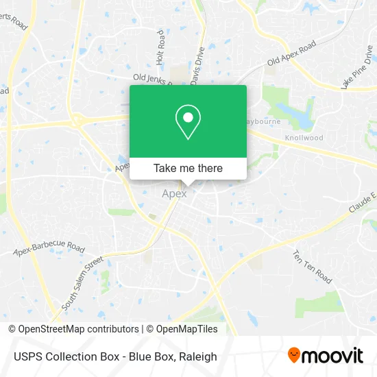 USPS Collection Box - Blue Box map