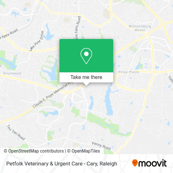 Mapa de Petfolk Veterinary & Urgent Care - Cary