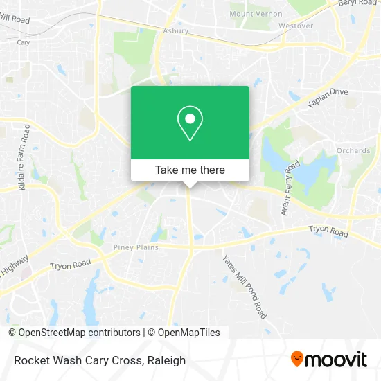 Mapa de Rocket Wash Cary Cross