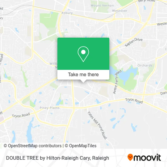 Mapa de DOUBLE TREE by Hilton-Raleigh Cary