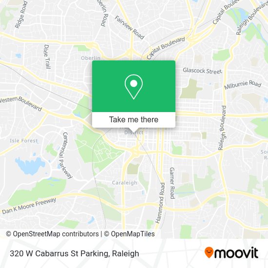 Mapa de 320 W Cabarrus St Parking