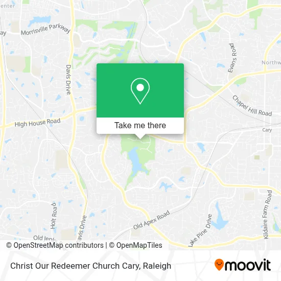 Christ Our Redeemer Church Cary map