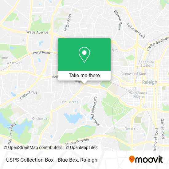 USPS Collection Box - Blue Box map