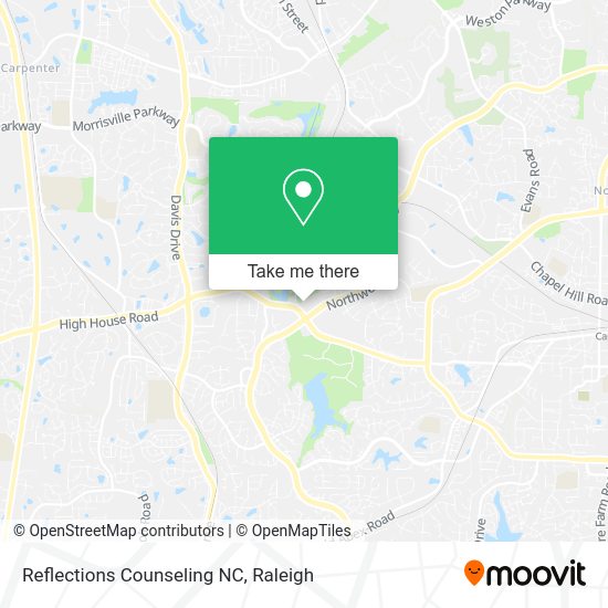 Reflections Counseling NC map