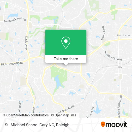 St. Michael School Cary NC map
