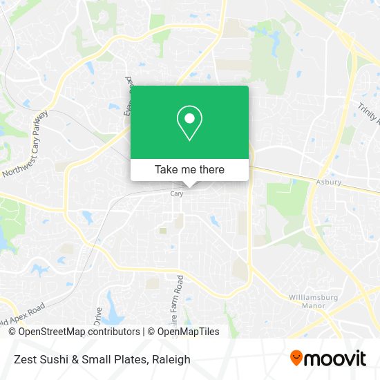 Mapa de Zest Sushi & Small Plates