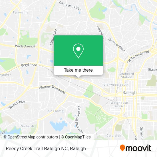 Mapa de Reedy Creek Trail Raleigh NC