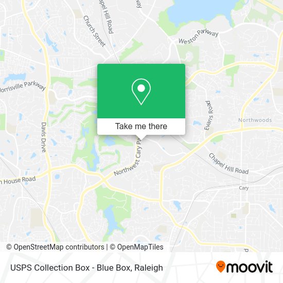 Mapa de USPS Collection Box - Blue Box
