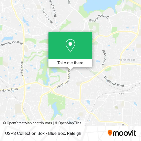 Mapa de USPS Collection Box - Blue Box
