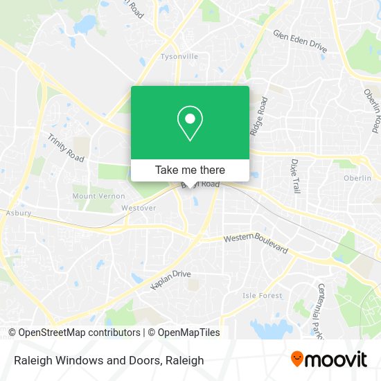 Raleigh Windows and Doors map