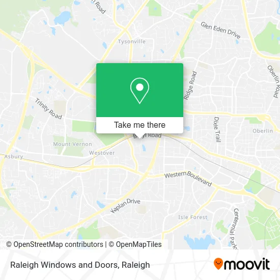Raleigh Windows and Doors map