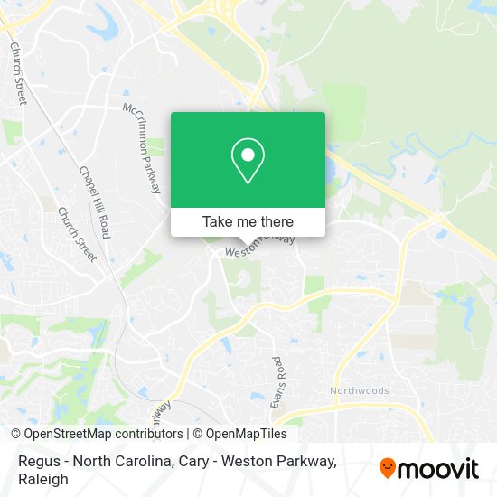 Mapa de Regus - North Carolina, Cary - Weston Parkway