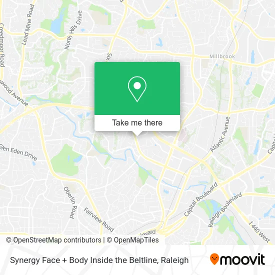 Mapa de Synergy Face + Body Inside the Beltline