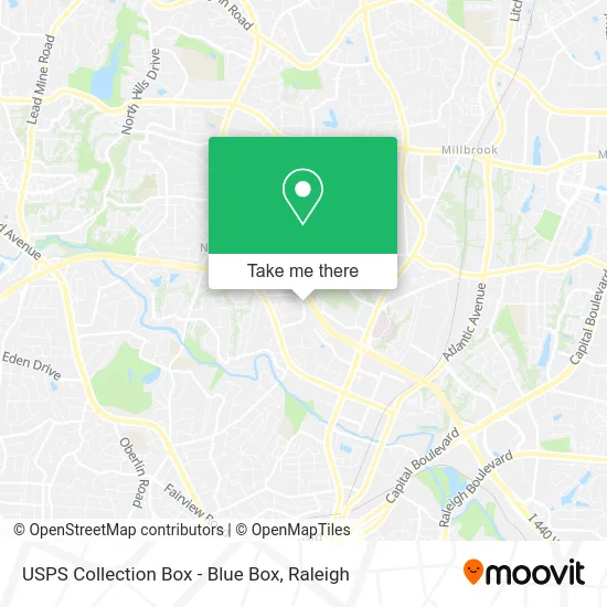 Mapa de USPS Collection Box - Blue Box