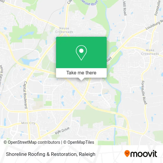 Shoreline Roofing & Restoration map