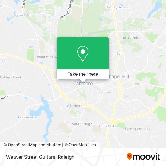 Weaver Street Guitars map