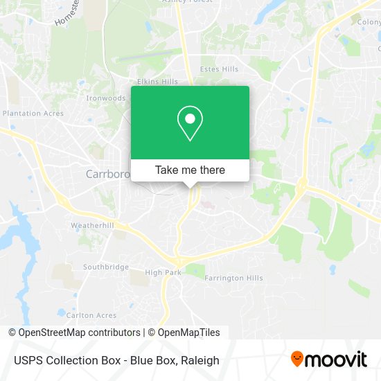 Mapa de USPS Collection Box - Blue Box