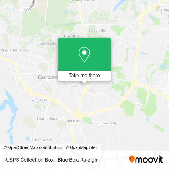 Mapa de USPS Collection Box - Blue Box