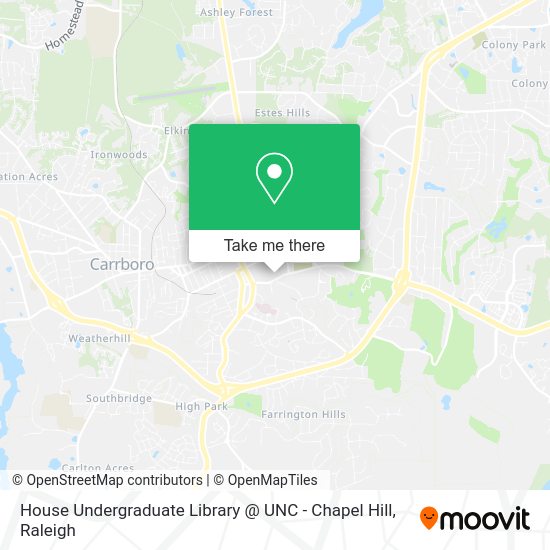 Mapa de House Undergraduate Library @ UNC - Chapel Hill