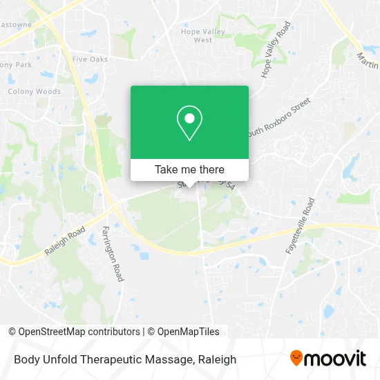 Body Unfold Therapeutic Massage map