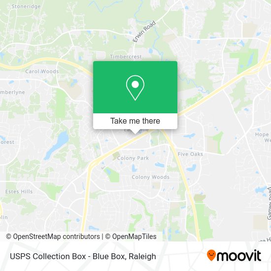 USPS Collection Box - Blue Box map
