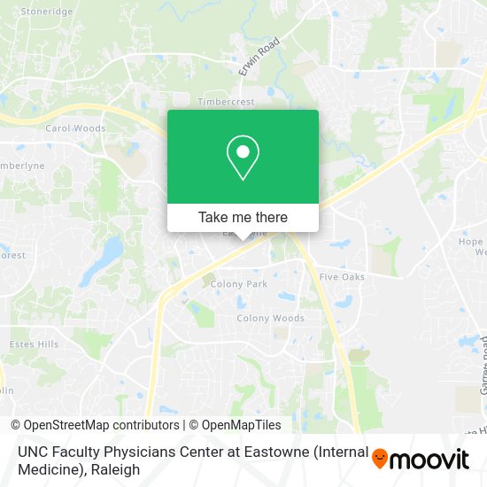 UNC Faculty Physicians Center at Eastowne (Internal Medicine) map